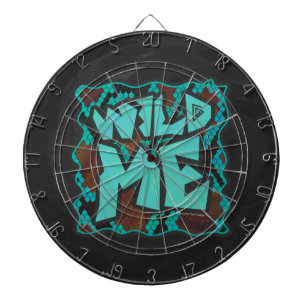 Wild Me Snake Brown and Teal Print Dartboard With Darts