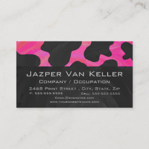 Wild Me Tiger Black and Pink Business Card