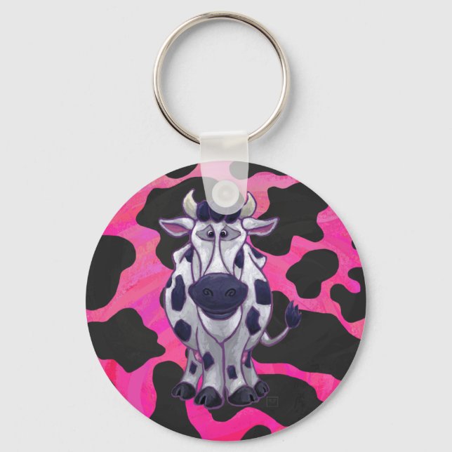 Wild Me Tiger Black and Pink Keychain (Front)