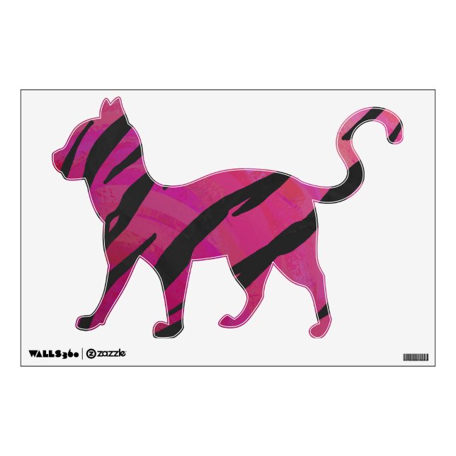 Wild Me Tiger Black and Pink Wall Sticker (Front)