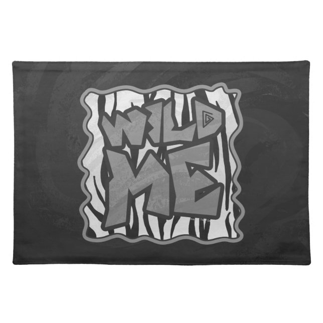 Wild Me Tiger Black and White Print Cloth Placemat (Front)