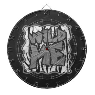 Wild Me Tiger Black and White Print Dartboard