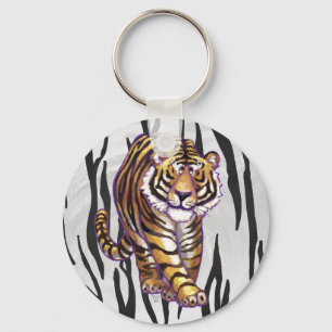 Wild Me Tiger Black and White Print Keychain