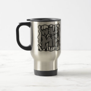 Wild Me Tiger Black and White Print Travel Mug