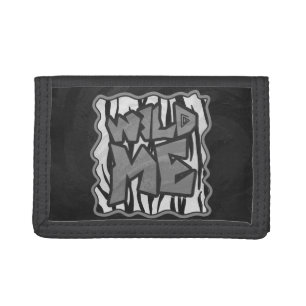 Wild Me Tiger Black and White Print Tri-fold Wallet