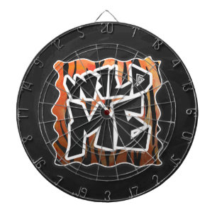 Wild Me Tiger Hot orange and Black Print Dart Board