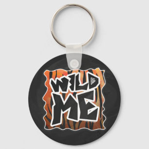 Wild Me Tiger Hot orange and Black Print Keychain
