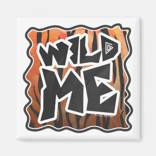 Wild Me Tiger Hot orange and Black Print Magnet
