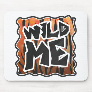 Wild Me Tiger Hot orange and Black Print Mouse Pad