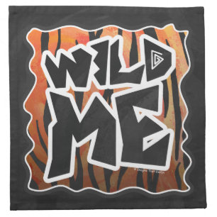 Wild Me Tiger Hot orange and Black Print Napkin