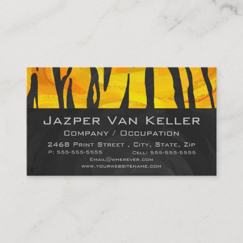 Tiger Black and Orange Print Business Cards