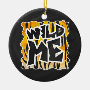 Wild Me Tiger Orange and Black Ceramic Ornament