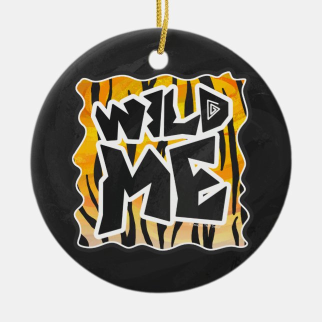 Wild Me Tiger Orange and Black Ceramic Ornament (Front)