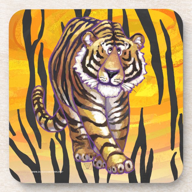 Wild Me Tiger Orange and Black Coaster (Front)