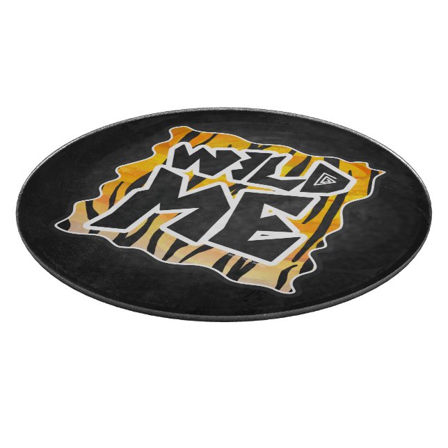 Wild Me Tiger Orange and Black Cutting Board (Corner)
