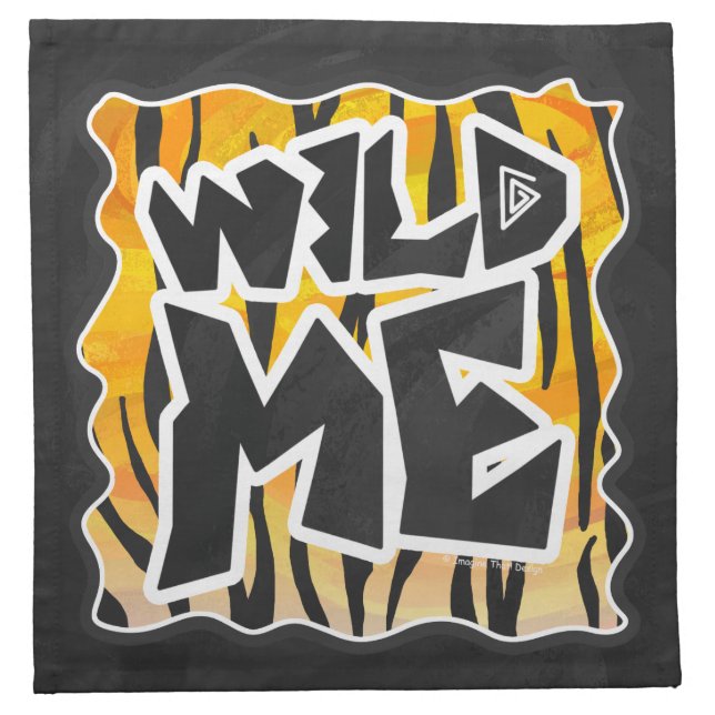 Wild Me Tiger Orange and Black Napkin (Front)
