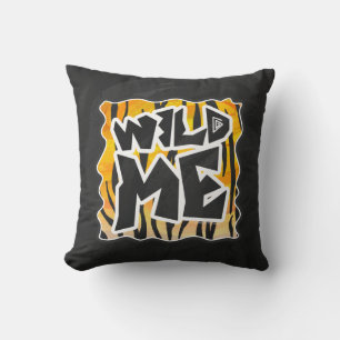 Wild Me Tiger Orange and Black Throw Pillow