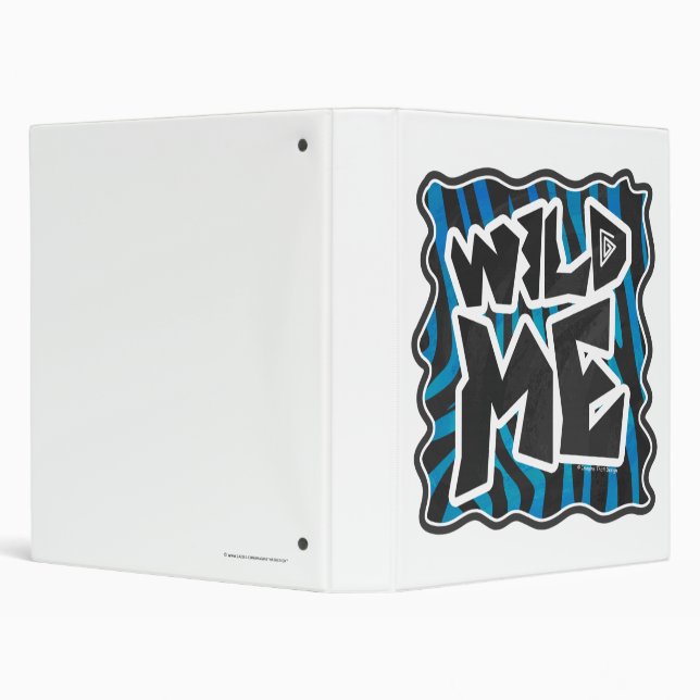 Wild Me Zebra Black and Blue Binder (Background)
