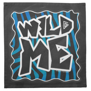 Wild Me Zebra Black and Blue Cloth Napkin