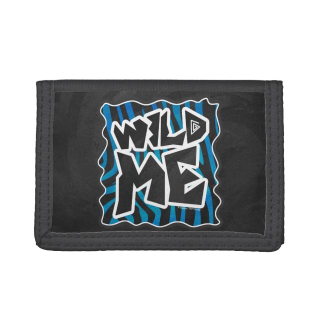 Wild Me Zebra Black and Blue Tri-fold Wallet (Front)