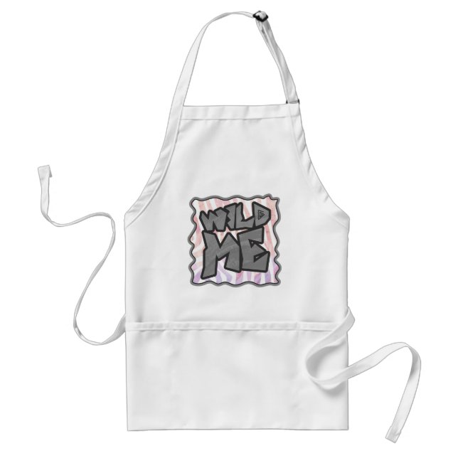 Wild Me Zebra Pink and White Adult Apron (Front)