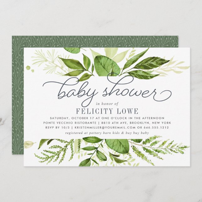 Wild Meadow Baby Shower Invitation (Front/Back)