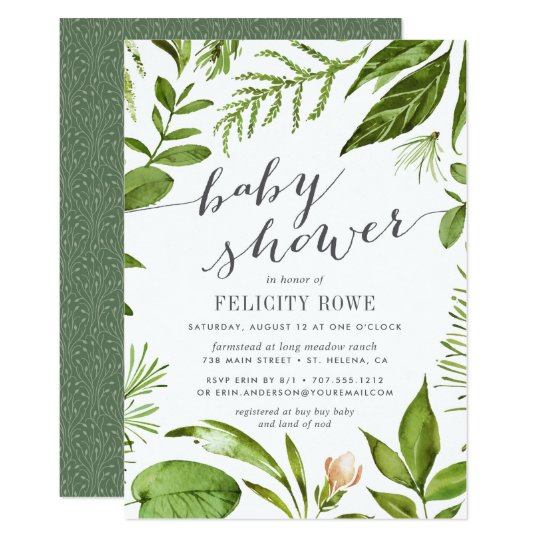 Wild Meadow | Botanical Baby Shower Invitation | Zazzle.com