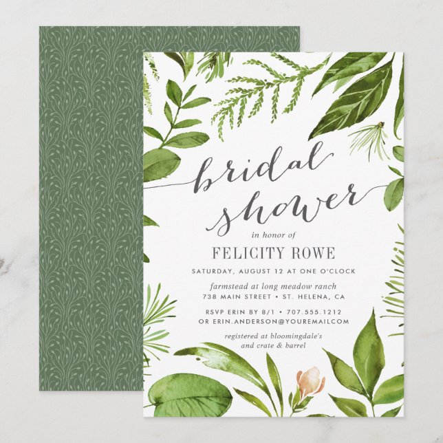 Wild Meadow | Botanical Bridal Shower Invitation (Front/Back)