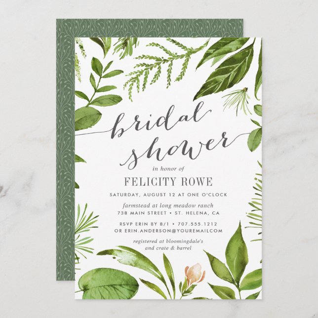 Wild Meadow | Botanical Bridal Shower Invitation (Front/Back)