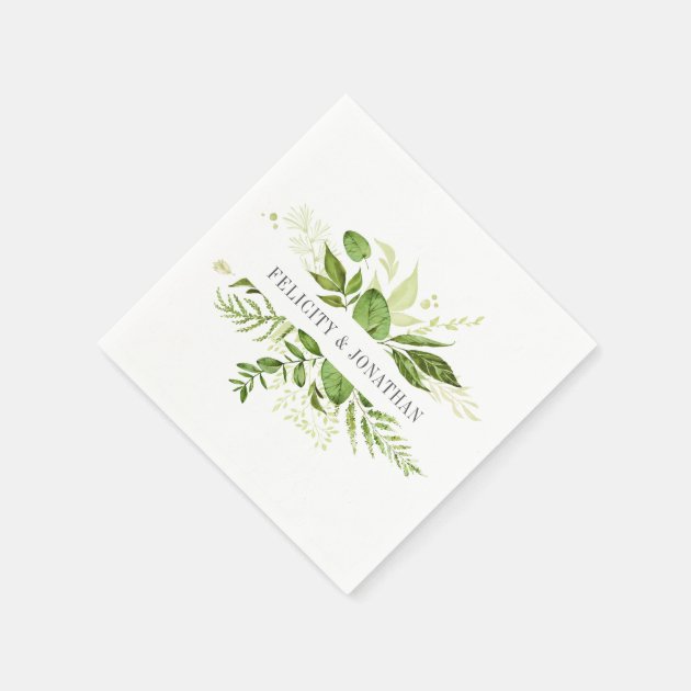 Wild Meadow | Botanical Personalized Wedding Napkin