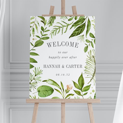 Wild Meadow Botanical Wedding Welcome Sign