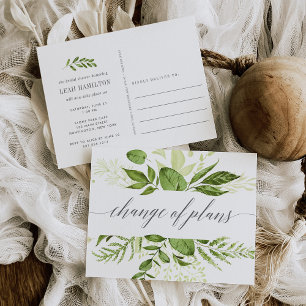 Wild Meadow Bridal Shower Change of Date Postcard