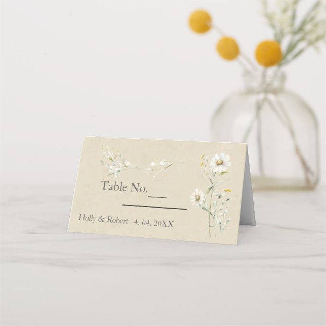 Wild Meadow Daisy Kraft Floral Invitation Wedding (Front)