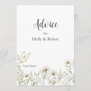Wild Meadow Daisy Kraft Floral Wedding  Advice Card