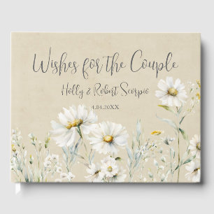 Wild Meadow Daisy Kraft Floral Wedding Guest Book