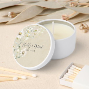 Wild Meadow Daisy Kraft Floral Wedding Mini Candle Favors