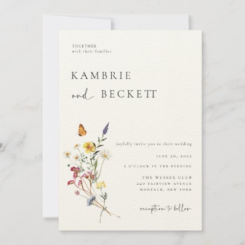 Wild Meadow Floral Wedding Invitation