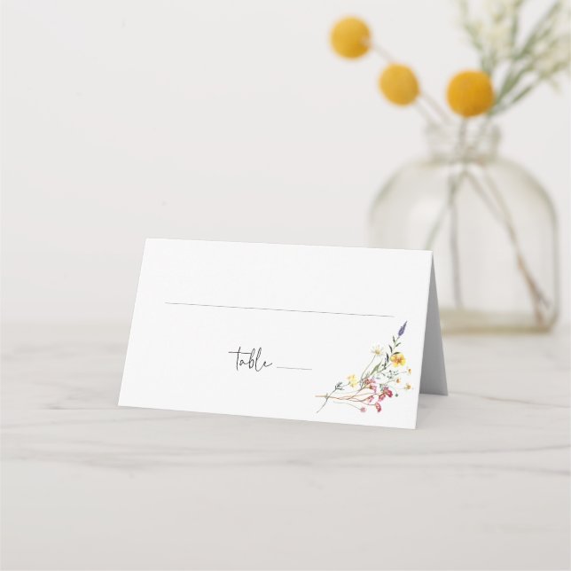 Wild Meadow Floral Wedding Place Card (Front)