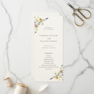 Wild Meadow Floral Wedding Program