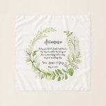 Wild Meadow Flower Girl Poem Scarf<br><div class="desc">Gift your flower girl with this sweet keepsake chiffon scarf featuring her name, your names, and an endearing poem encircled by a wreath of green watercolor foliage that matches our Wild Meadow wedding suite. Poem reads "Today you hold a basket of flowers, one day it will be the bouquet. Here...</div>