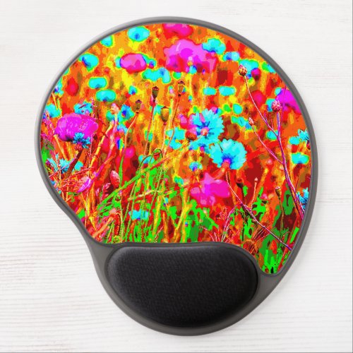 Wild Meadow Flowering in Pop Art Style Gel Mouse Pad