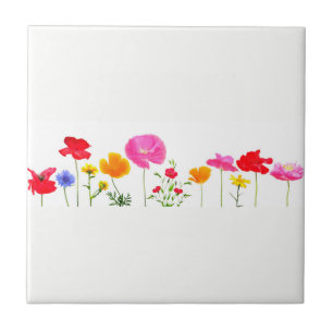 wild meadow flowers ceramic tile
