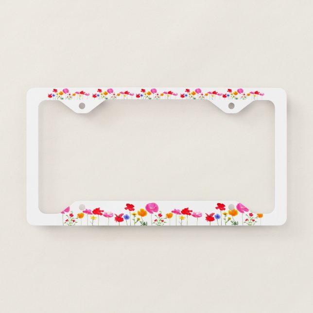 wild meadow flowers licence plate frame (Front)