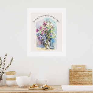 Wild meadow flowers spread kindness poster