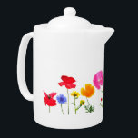 wild meadow flowers teapot<br><div class="desc">a collection of wild meadow flowers against a white background</div>