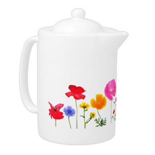 wild meadow flowers teapot