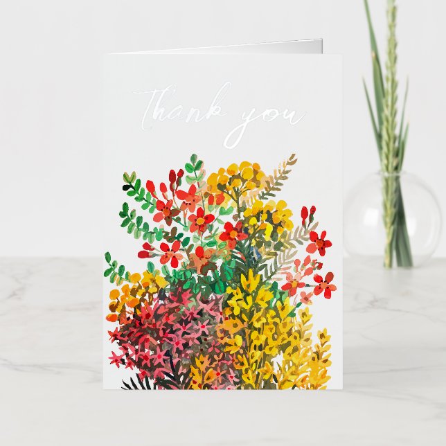 Wild meadow flowers thank you card (Front)