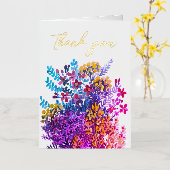 Wild meadow flowers thank you card (Yellow Flower)