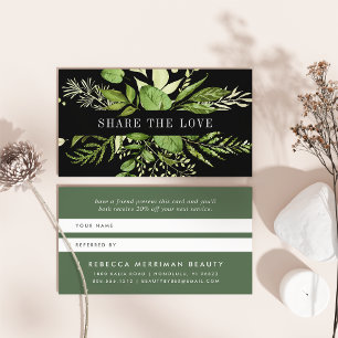 Wild Meadow   Green & Black Referral Card