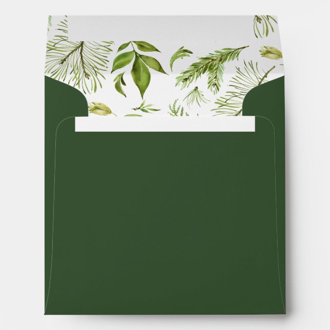 Wild Meadow | Green Botanical Wedding Envelope (Back (Bottom))